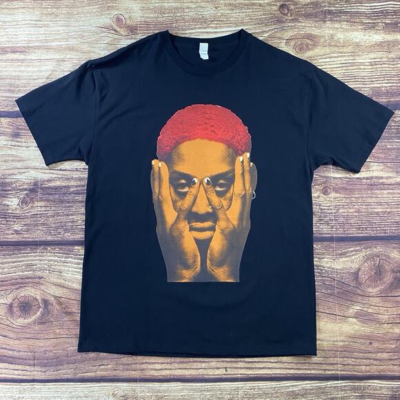 Denis Rodman Big Face T-shirt Size Large Basketball 90s - Picture 1 of 6
